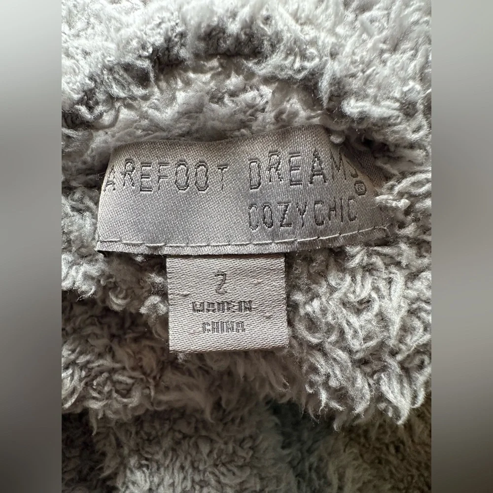 Barefoot Dreams CozyChic Robe Gray Long Plush Spa Robe Cosy Thick Size‎ 2 LG XL